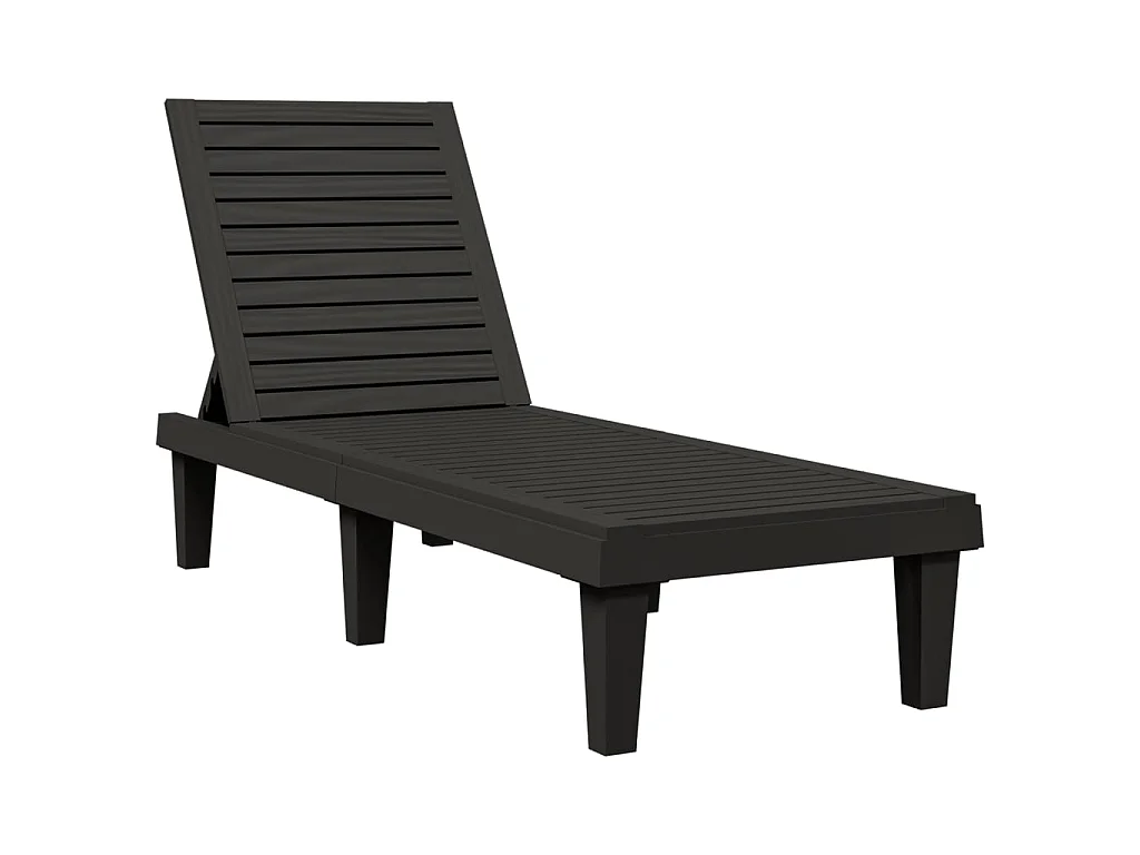 Chaise longue noir 155x58x83 cm polypropylène