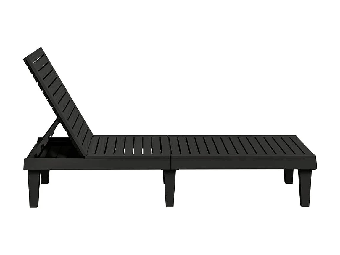 Chaise longue noir 155x58x83 cm polypropylène