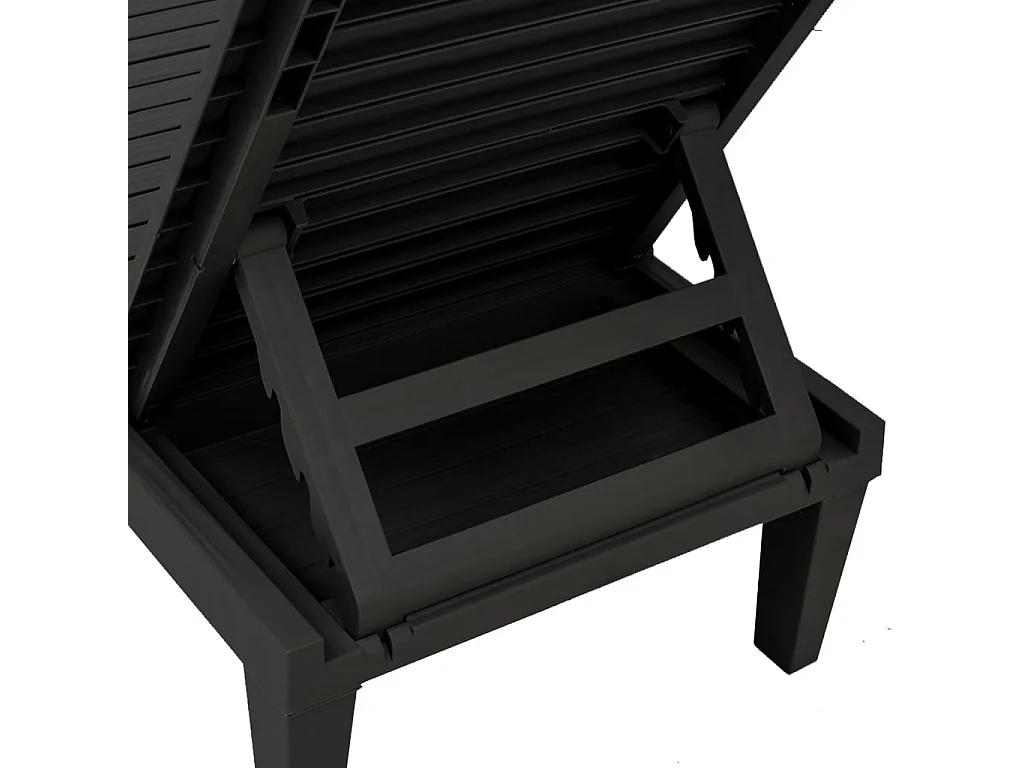 Chaise longue noir 155x58x83 cm polypropylène