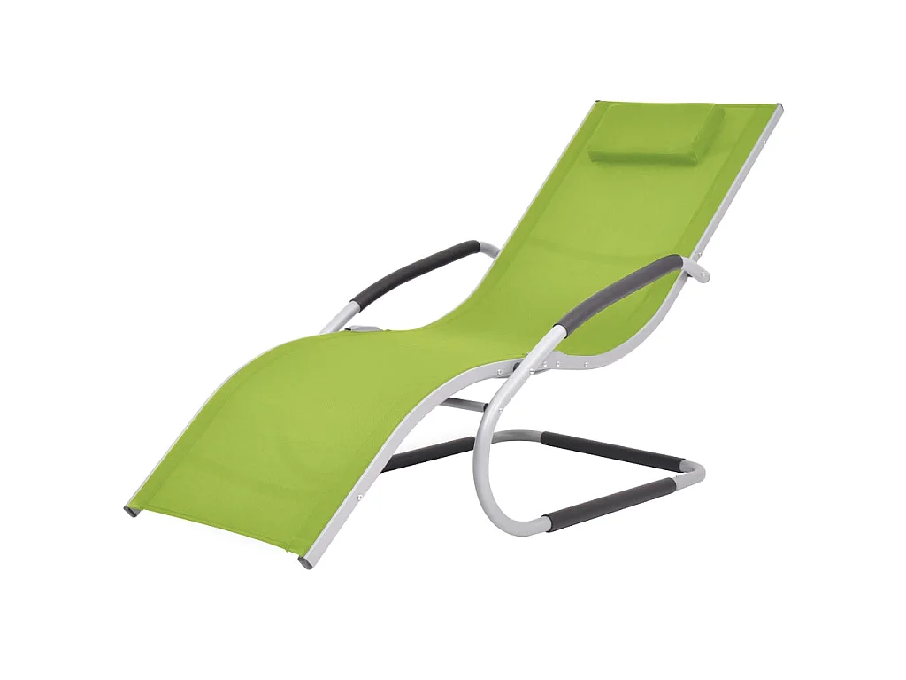 Loungesessel mit Kissen Aluminium und Textilene Grün