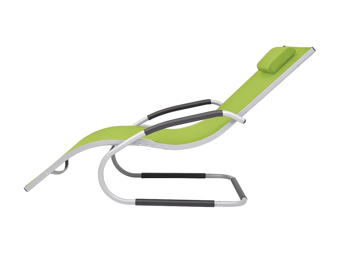 Loungesessel mit Kissen Aluminium und Textilene Grün