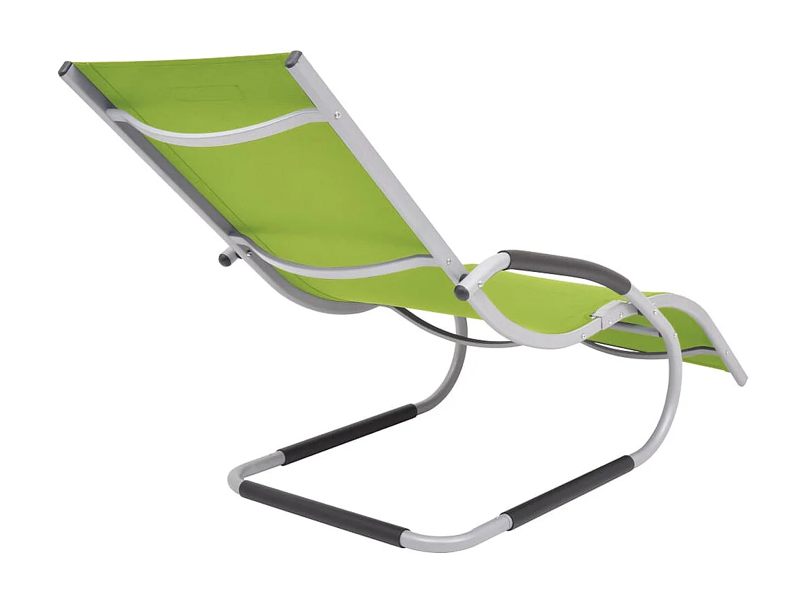 Loungesessel mit Kissen Aluminium und Textilene Grün