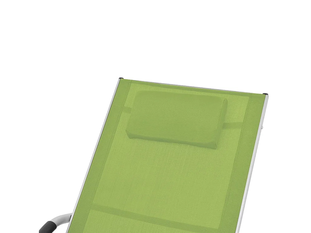 Loungesessel mit Kissen Aluminium und Textilene Grün