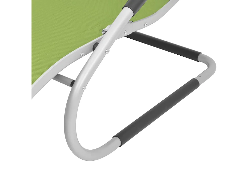 Loungesessel mit Kissen Aluminium und Textilene Grün