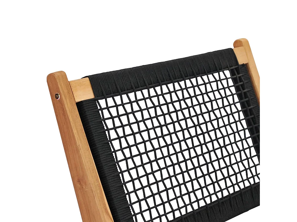 Chaise longue avec repose-pied Bois de teck solide et corde