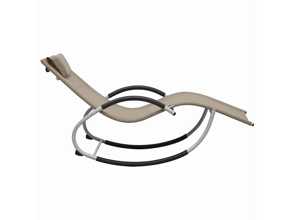 Chaise longue avec oreiller Taupe Textilène