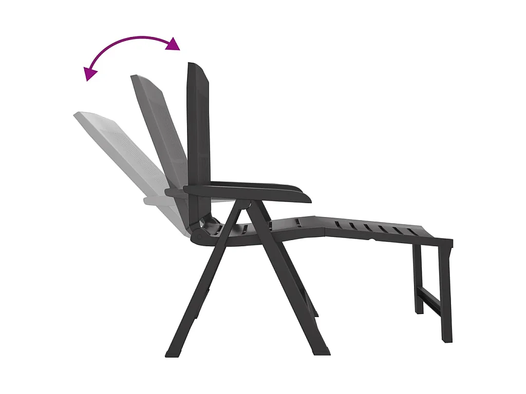 Antraciet kunststof loungestoel