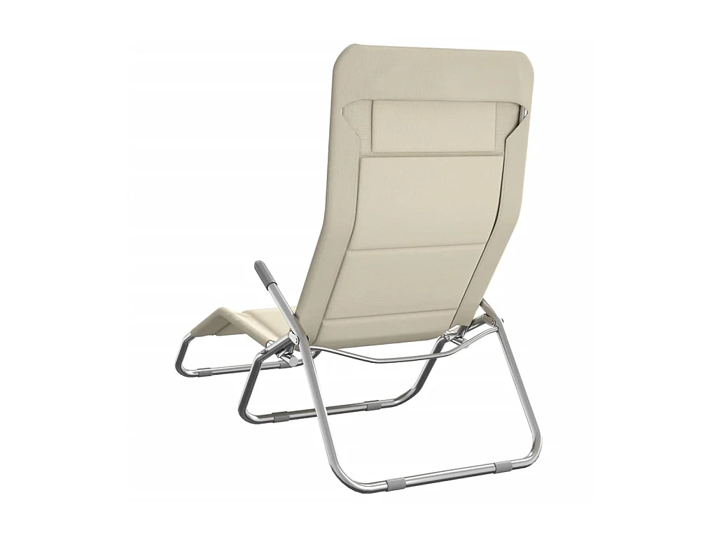 Opvouwbare ligstoelen 2 stuks crème textiel en staal