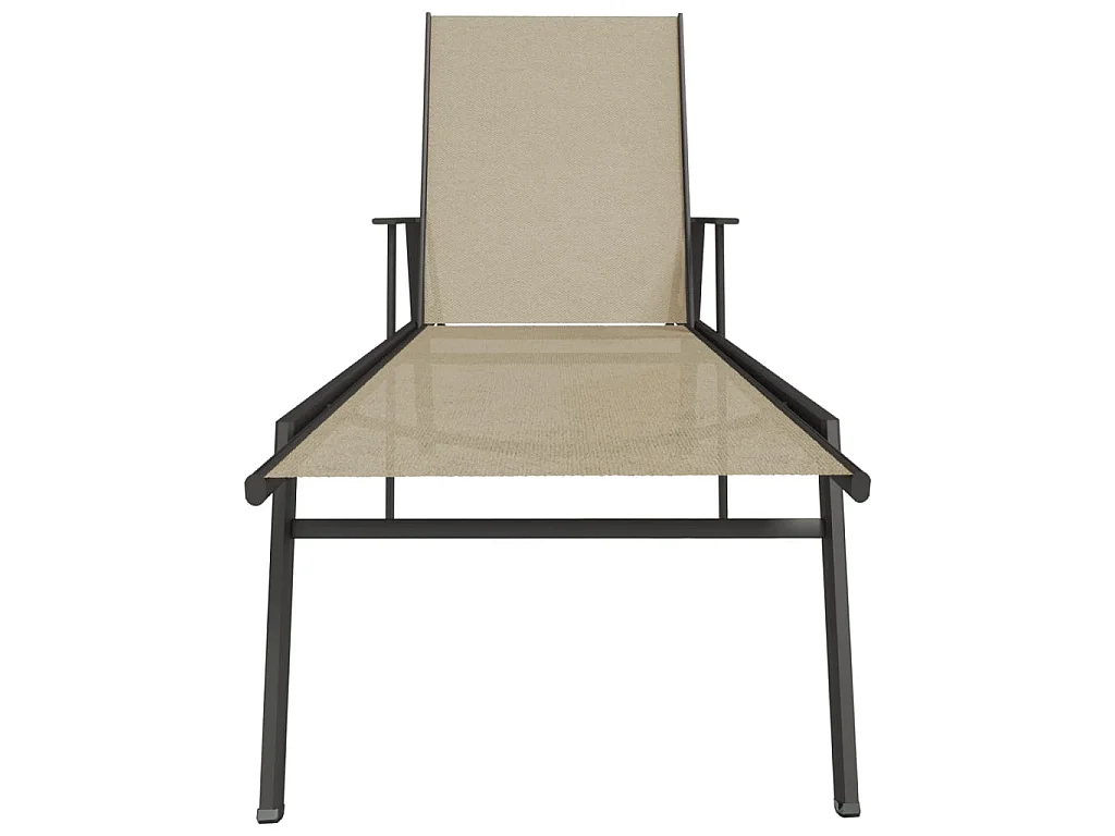 Chaise longue Acier et tissu textilène crème