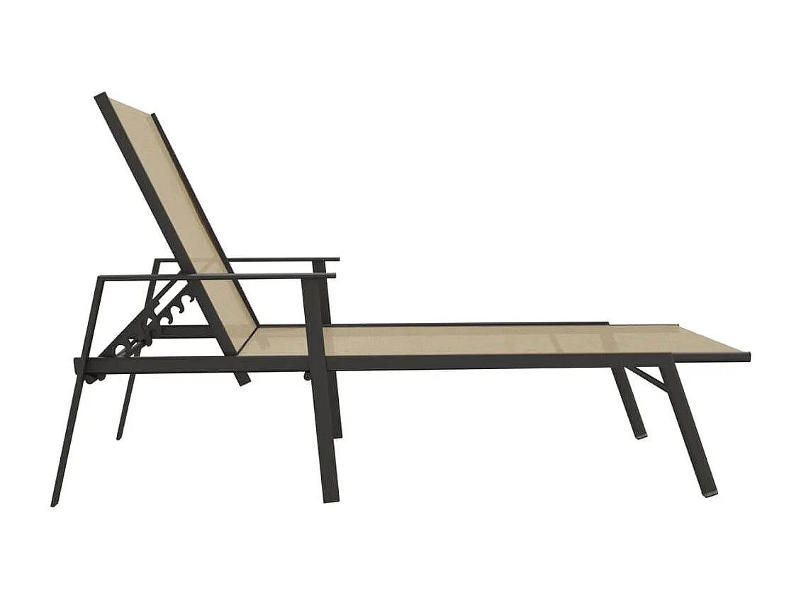 Chaise longue Acier et tissu textilène crème