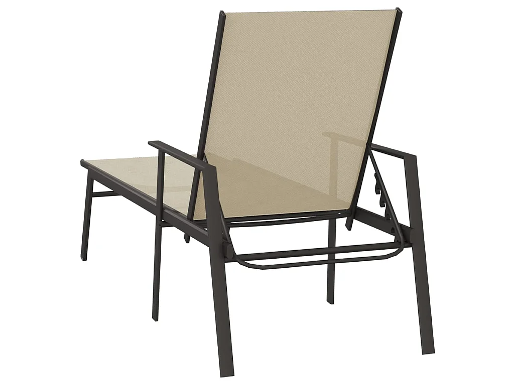 Chaise longue Acier et tissu textilène crème