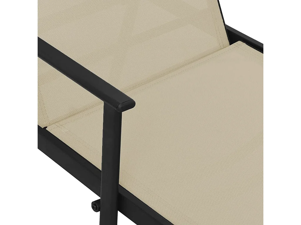 Loungestoel Staal en crème textielstof