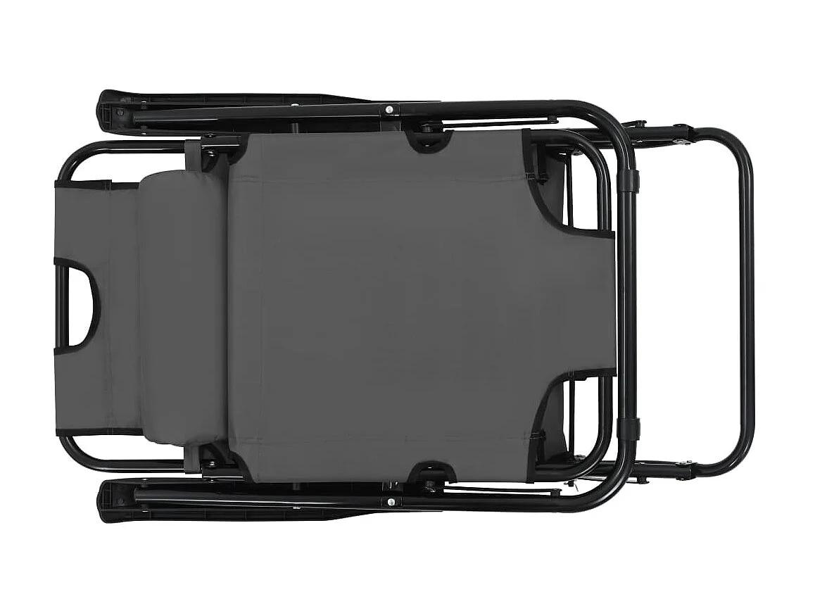 Chaises longues pliables 2 pcs avec repose-pied Acier Gris