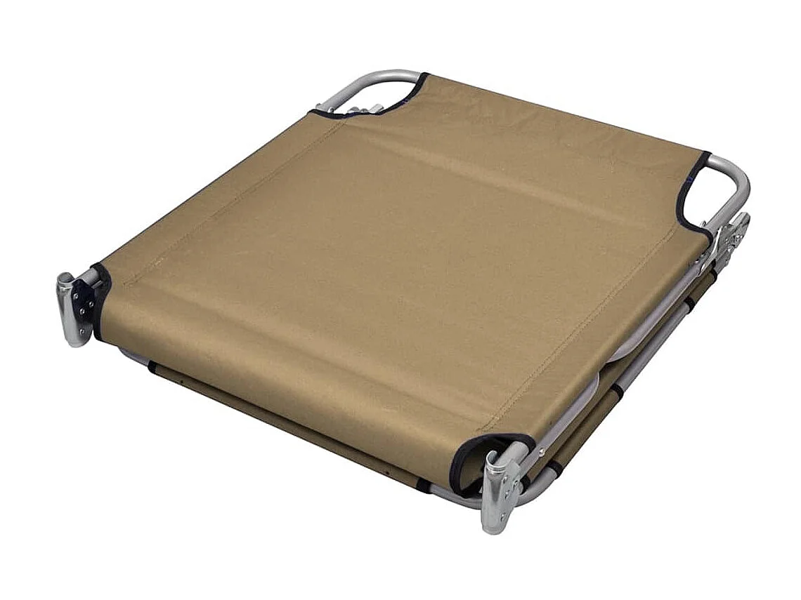 Chaise longue pliable et coussin de tête Dossier réglable Taupe