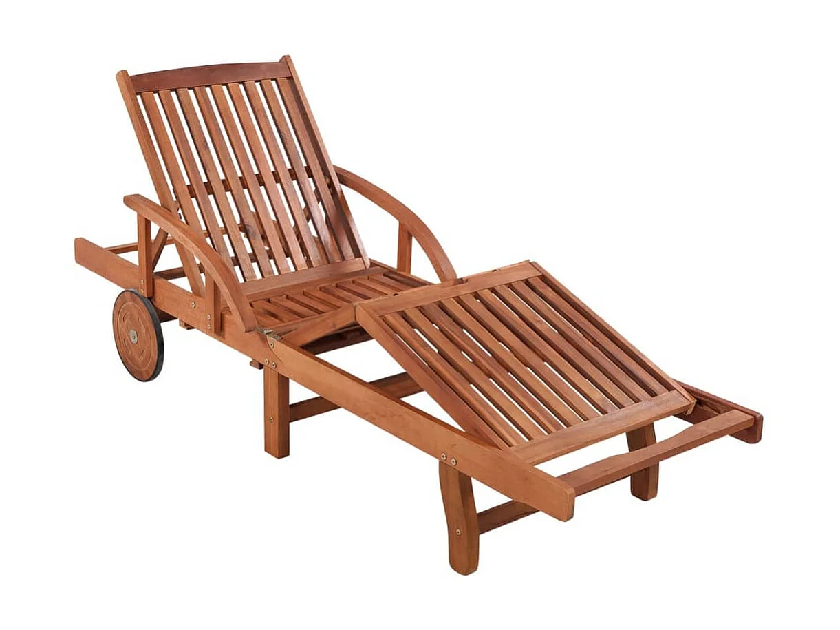 Chaise longue avec table Bois d'acacia solide