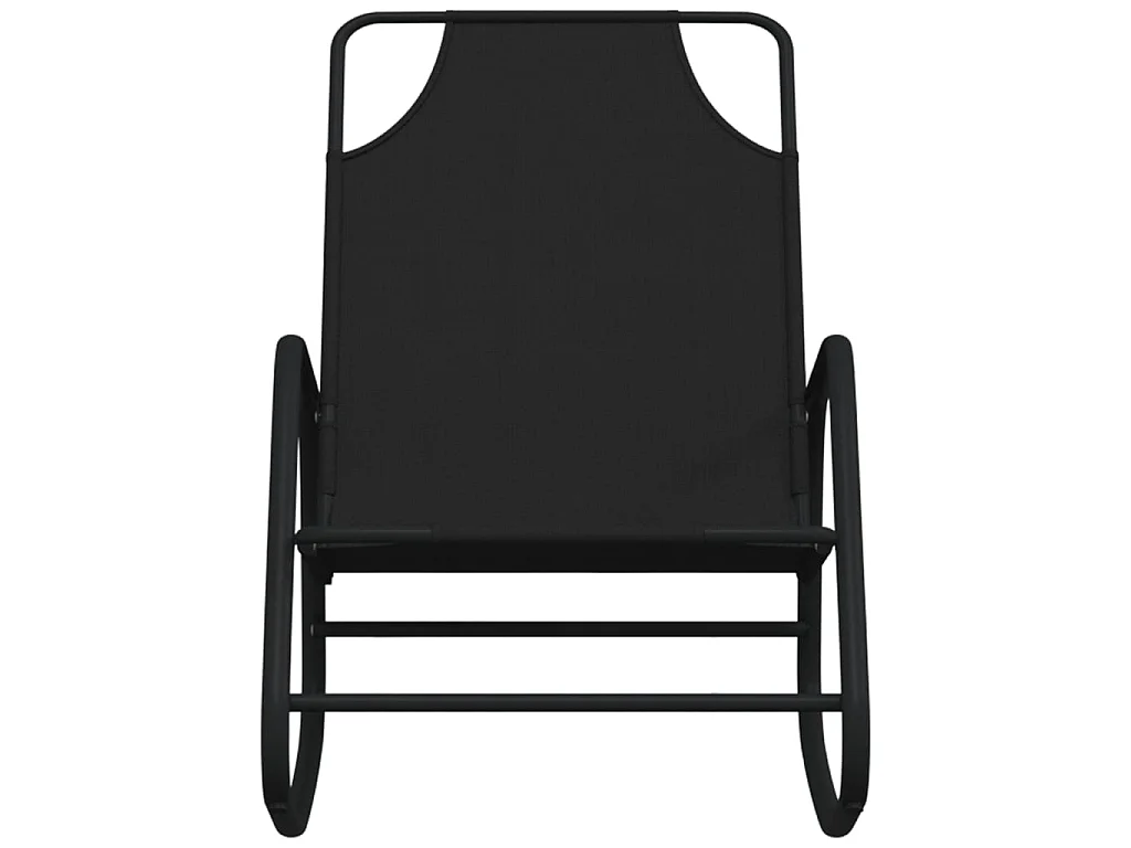 Sedie a sdraio a dondolo 2 pz. Acciaio Nero e Textilene