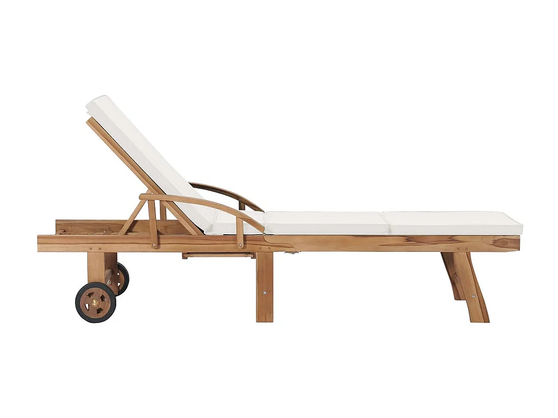 Sillones con cojines 2 piezas madera maciza de teca Crema