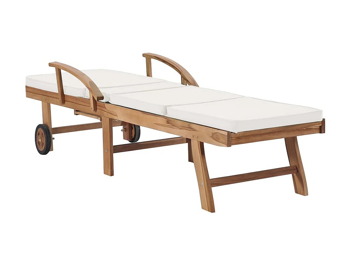 Sillones con cojines 2 piezas madera maciza de teca Crema