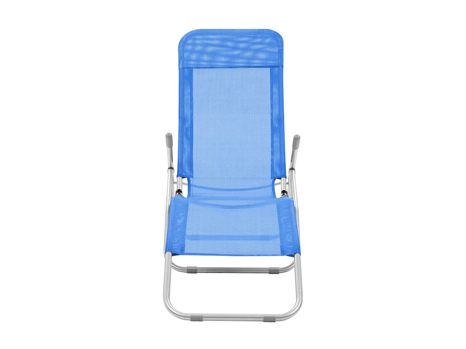 Chaises longues pliables 2 pcs Textilène Bleu