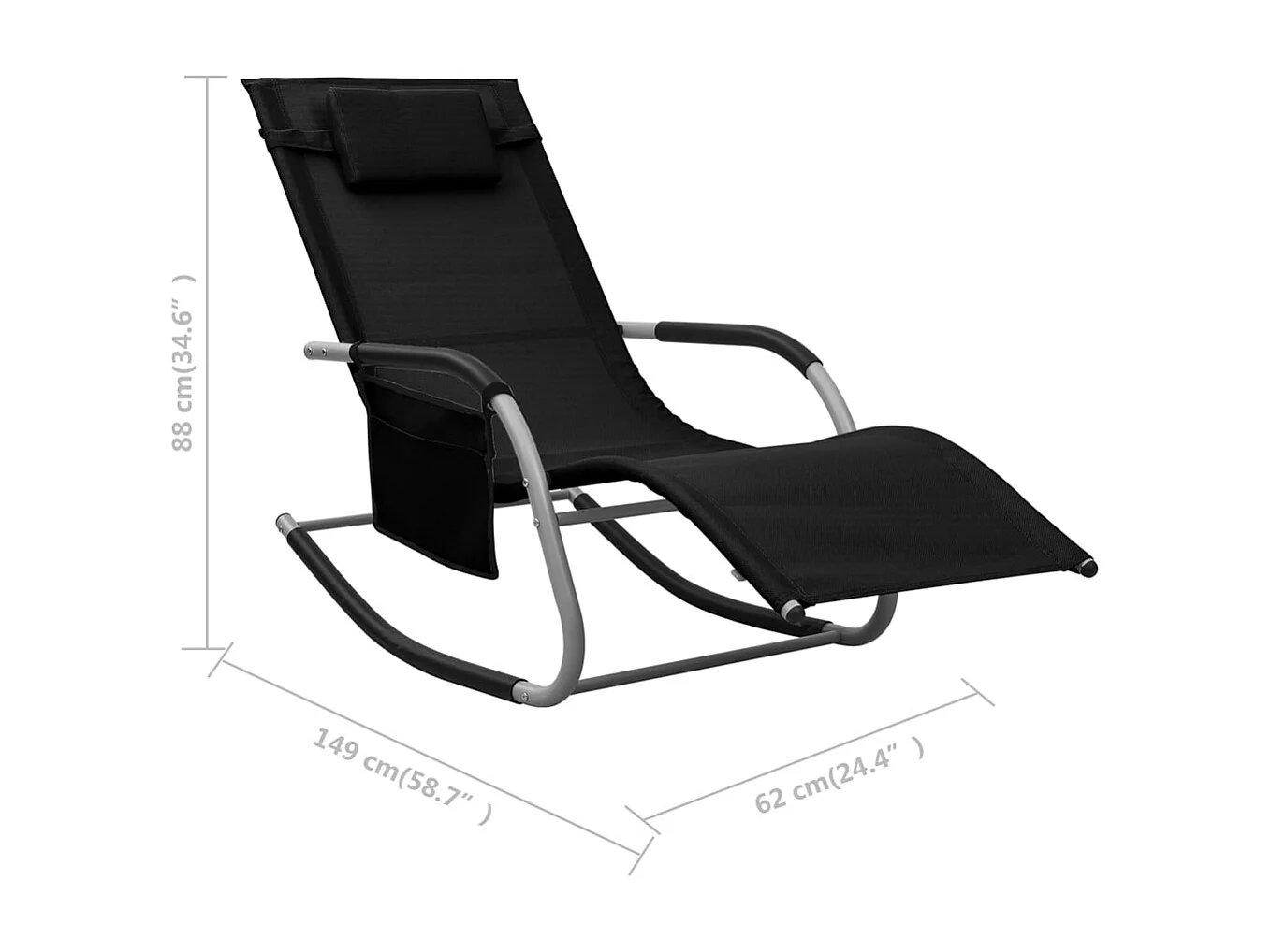 Sillón Textilène Negro y gris