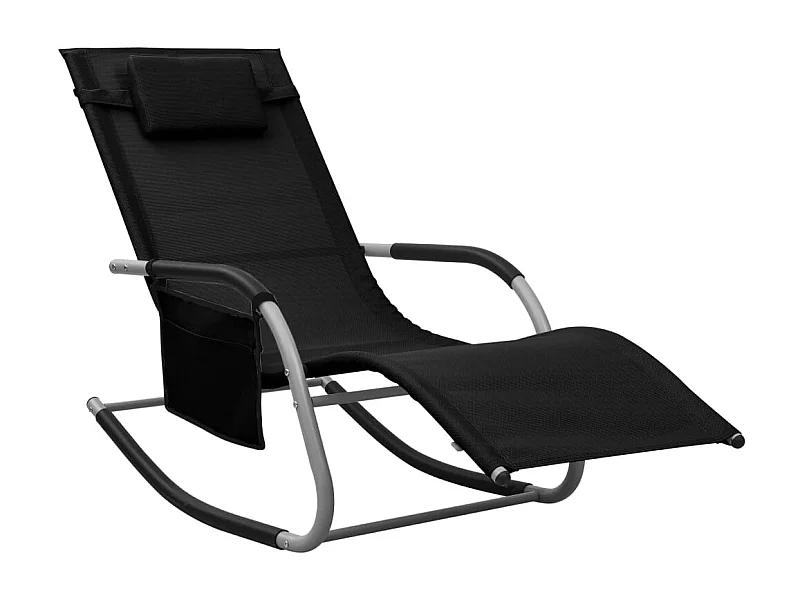 Chaise longue Textilène Noir et gris