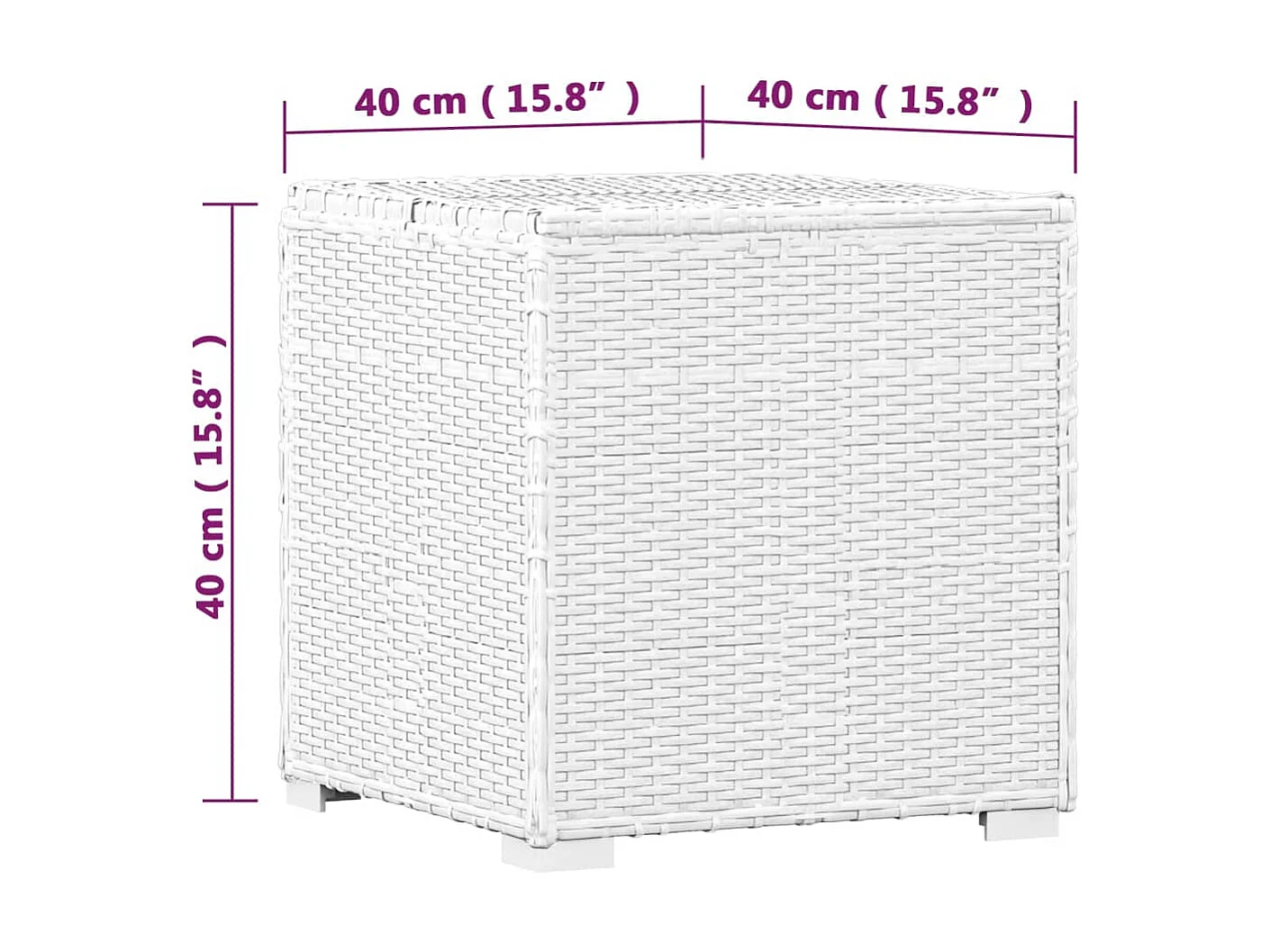Tumbonas de jardín mesa de té 3 piezas Mimbre de resina Blanco