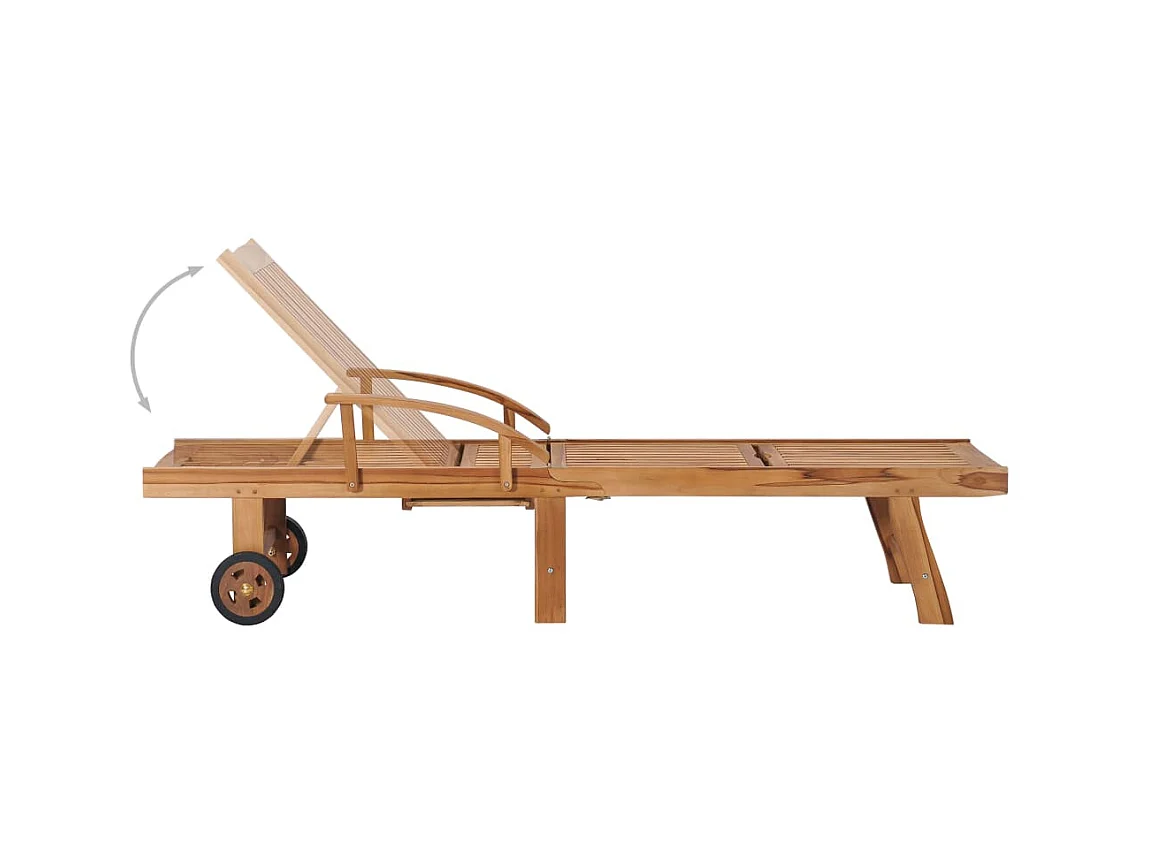 sedie a sdraio con tavolo. Legno massello di teak