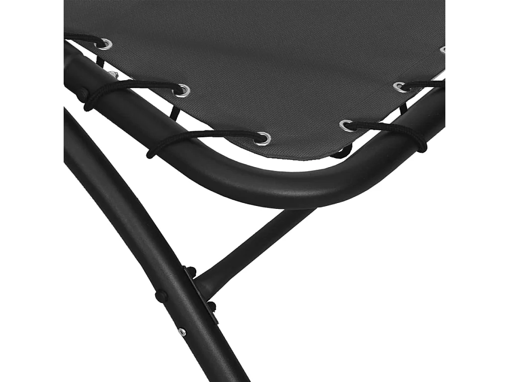 Espreguiçadeira cinza escuro e dossel 167x80x195 cm tecido e aço
