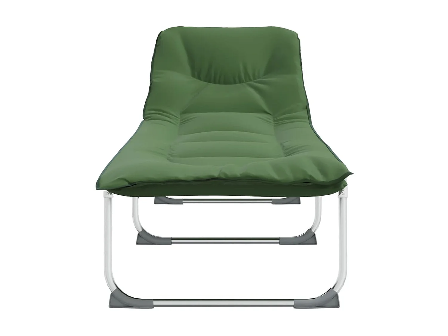 Chaise longue pliable vert foncé tissu