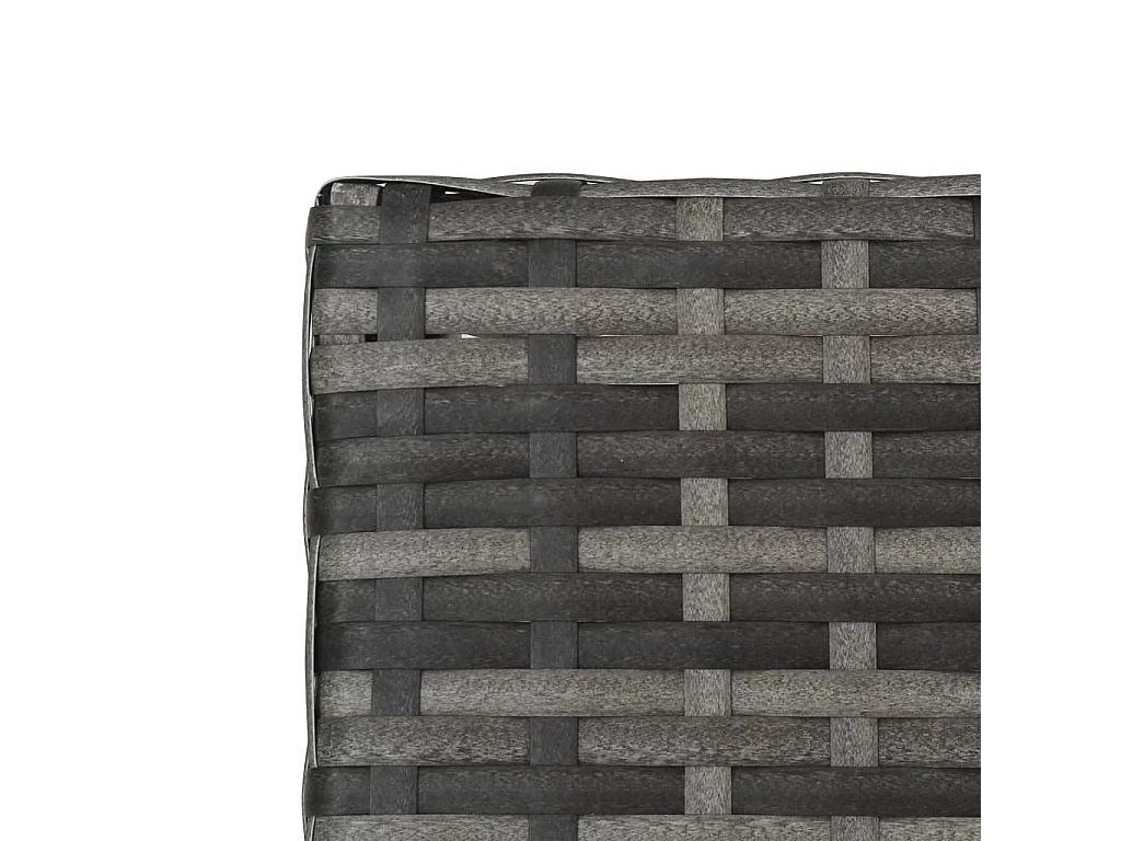 Chaise longue pliable avec coussin Résine tressée Gris