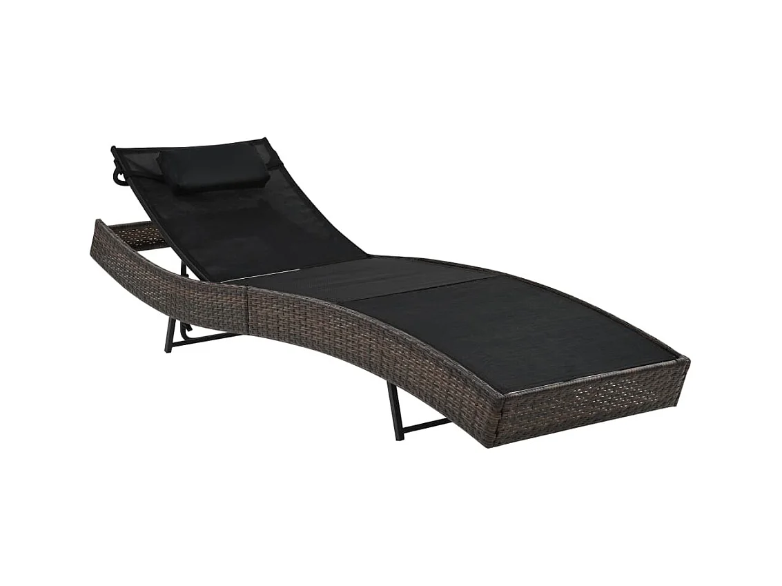 Loungestoel met kussen Resin wicker Bruin