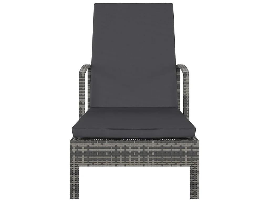 Espreguiçadeira com braços Resina vime Cinza