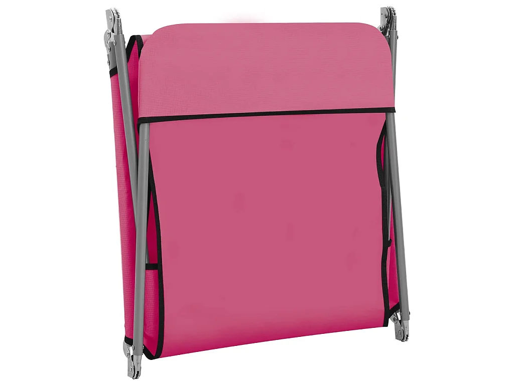 Opvouwbare ligstoelen 2 stuks Staal en stof Roze
