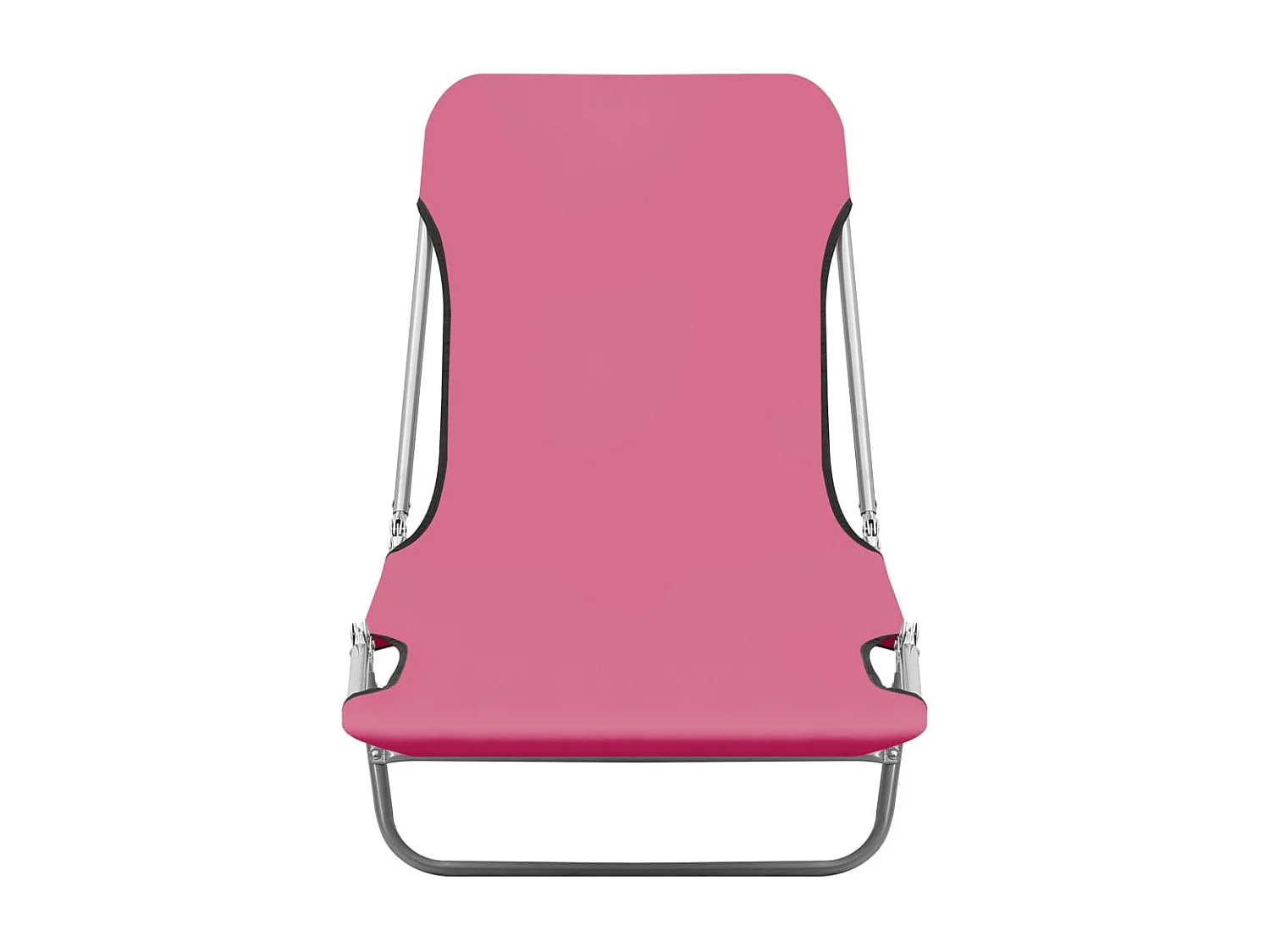 Chaises longues pliables 2 pcs Acier et tissu Rose