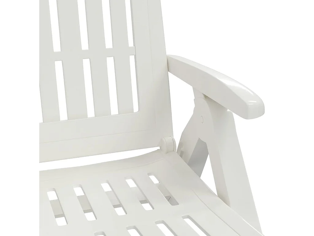 Sillón plegable con ruedas de PP blanco.