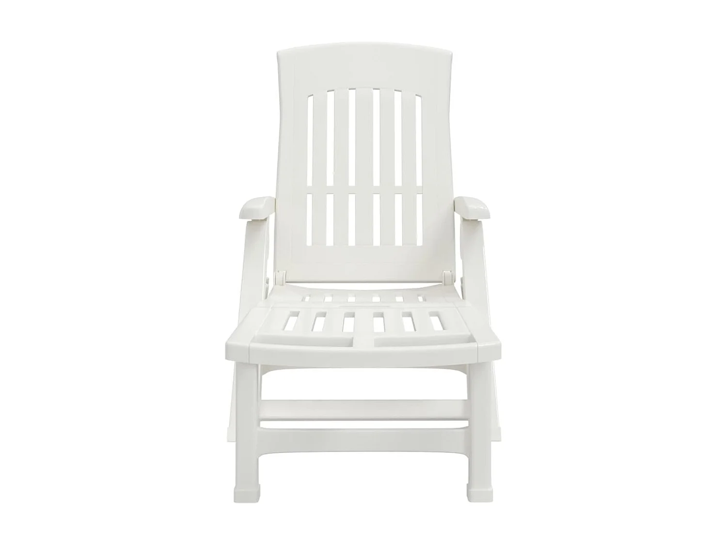 Chaise longue pliable avec roues blanc PP