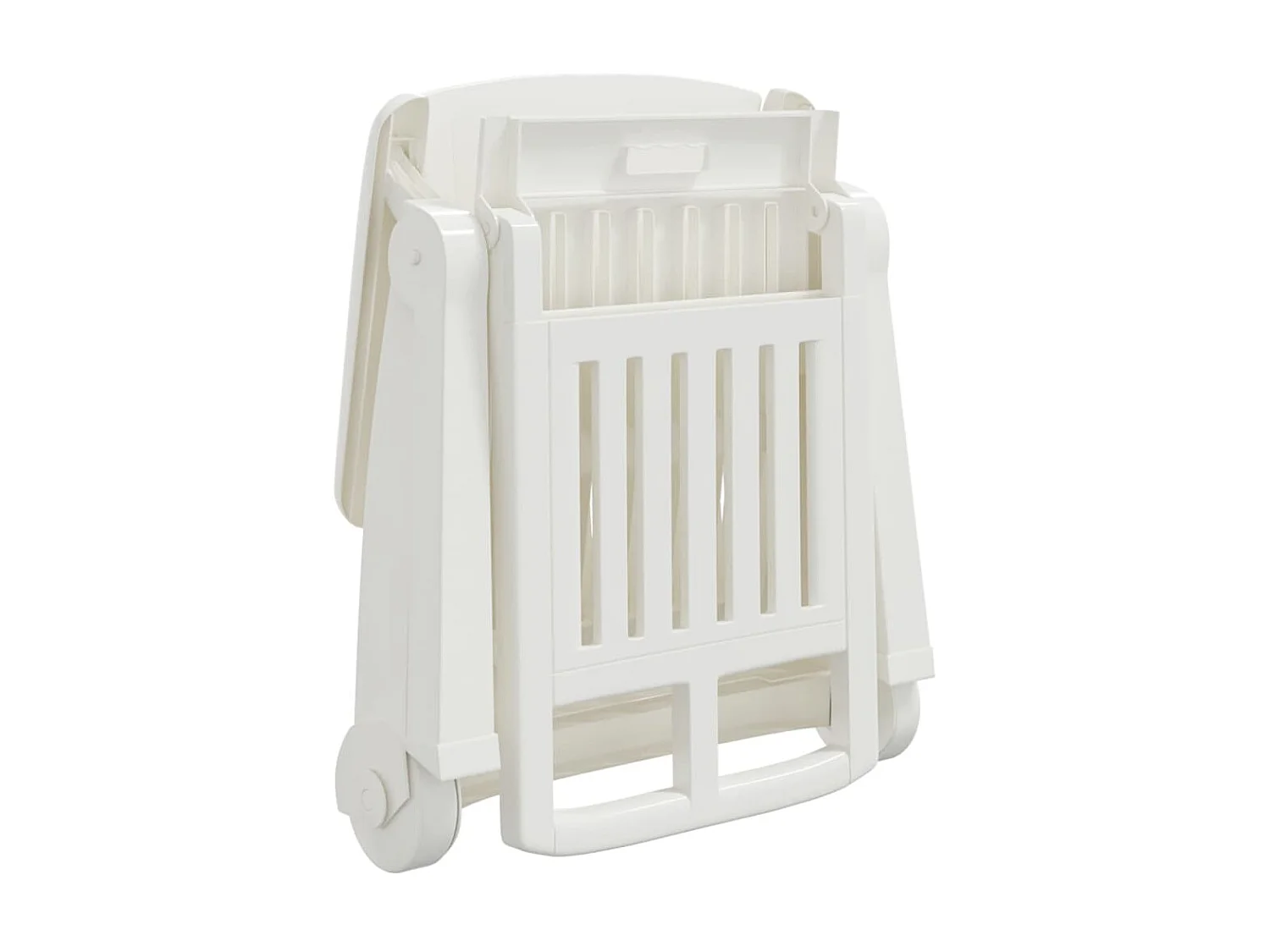 Chaise longue pliable avec roues blanc PP