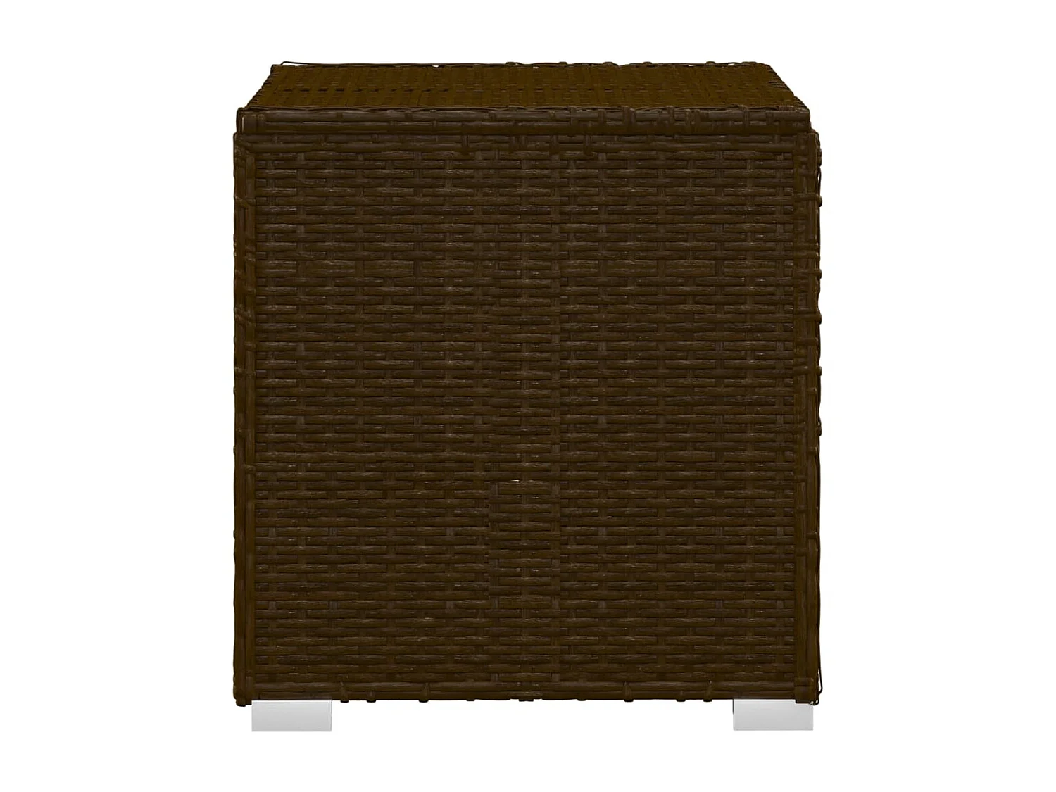 Chaise longue de jardin table à thé 3pcs Résine tressée Marron