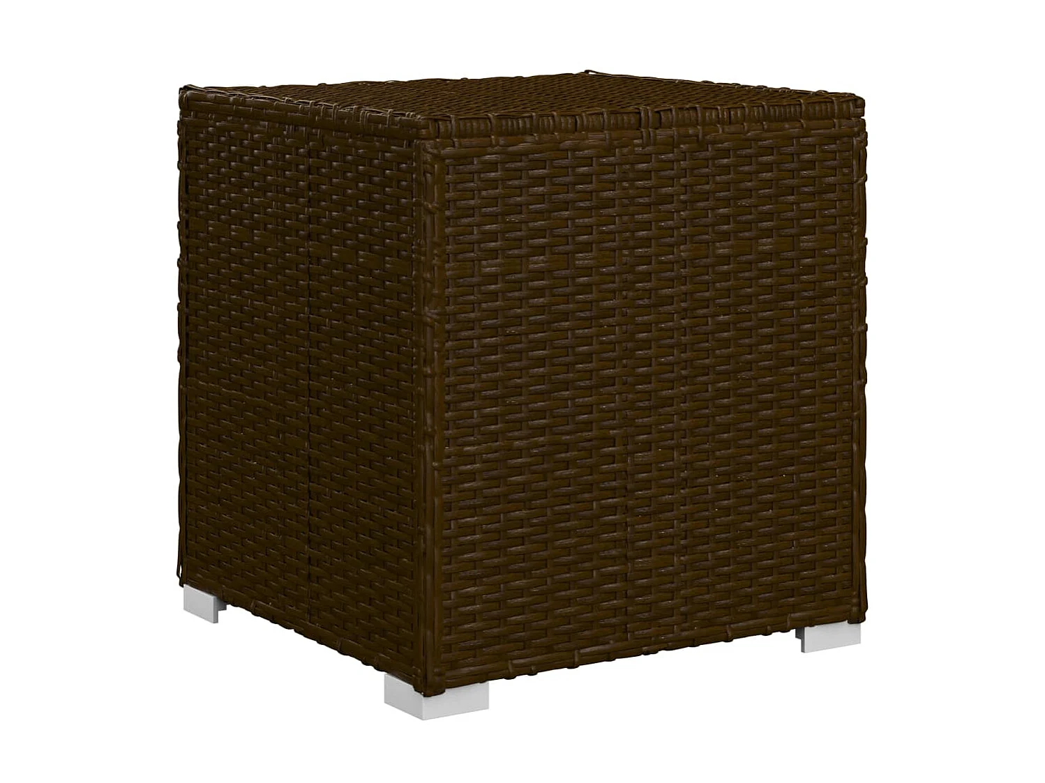 Chaise longue de jardin table à thé 3pcs Résine tressée Marron