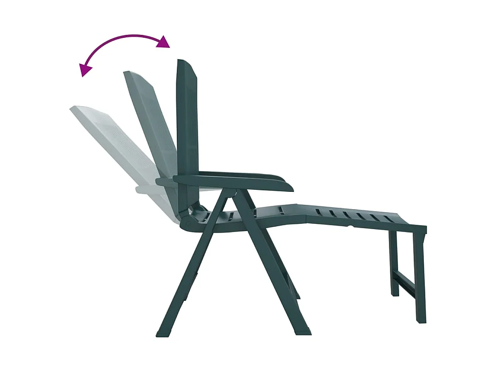 Chaise longue vert plastique