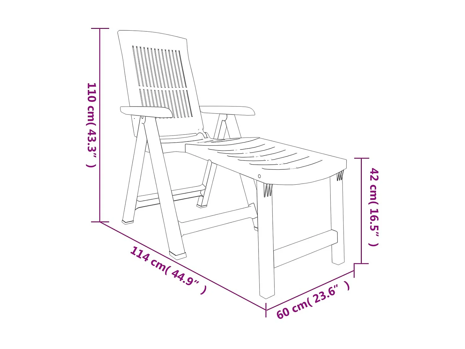 Chaise longue vert plastique