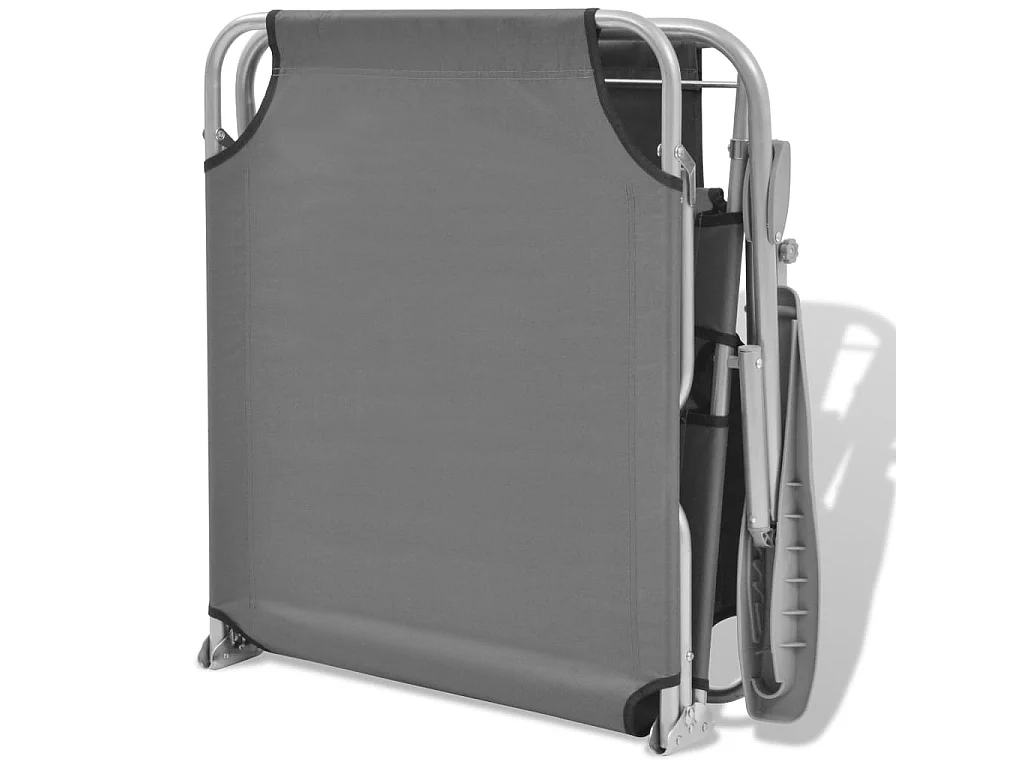 Chaise longue avec auvent Acier Gris