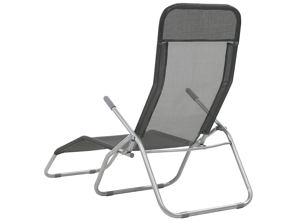 Klappbare Liegestühle 2 Stück Textilene Anthrazit