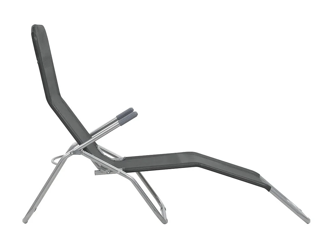 Klappbare Liegestühle 2 Stück Textilene Anthrazit