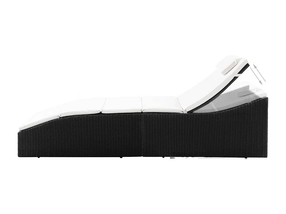 Poltrona lounge con cuscino In resina intrecciata Nera