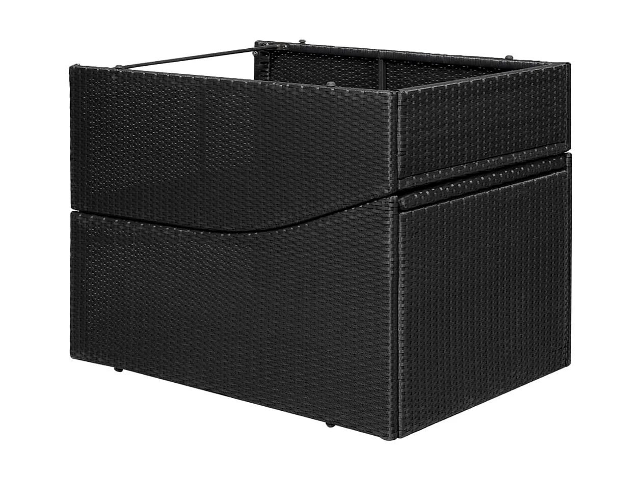 Poltrona lounge con cuscino In resina intrecciata Nera