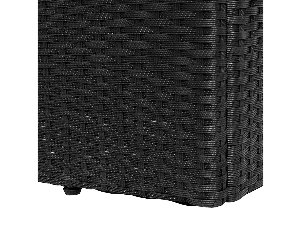 Poltrona lounge con cuscino In resina intrecciata Nera