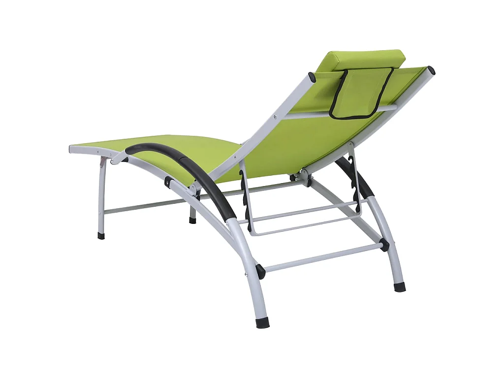 Ligstoel Textilene aluminium Groen