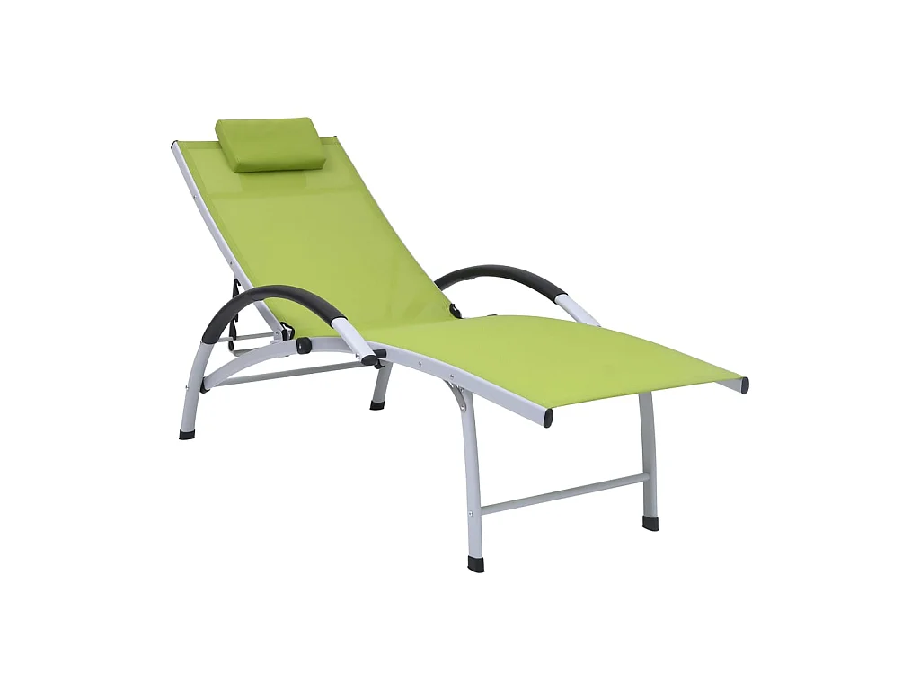 Ligstoel Textilene aluminium Groen