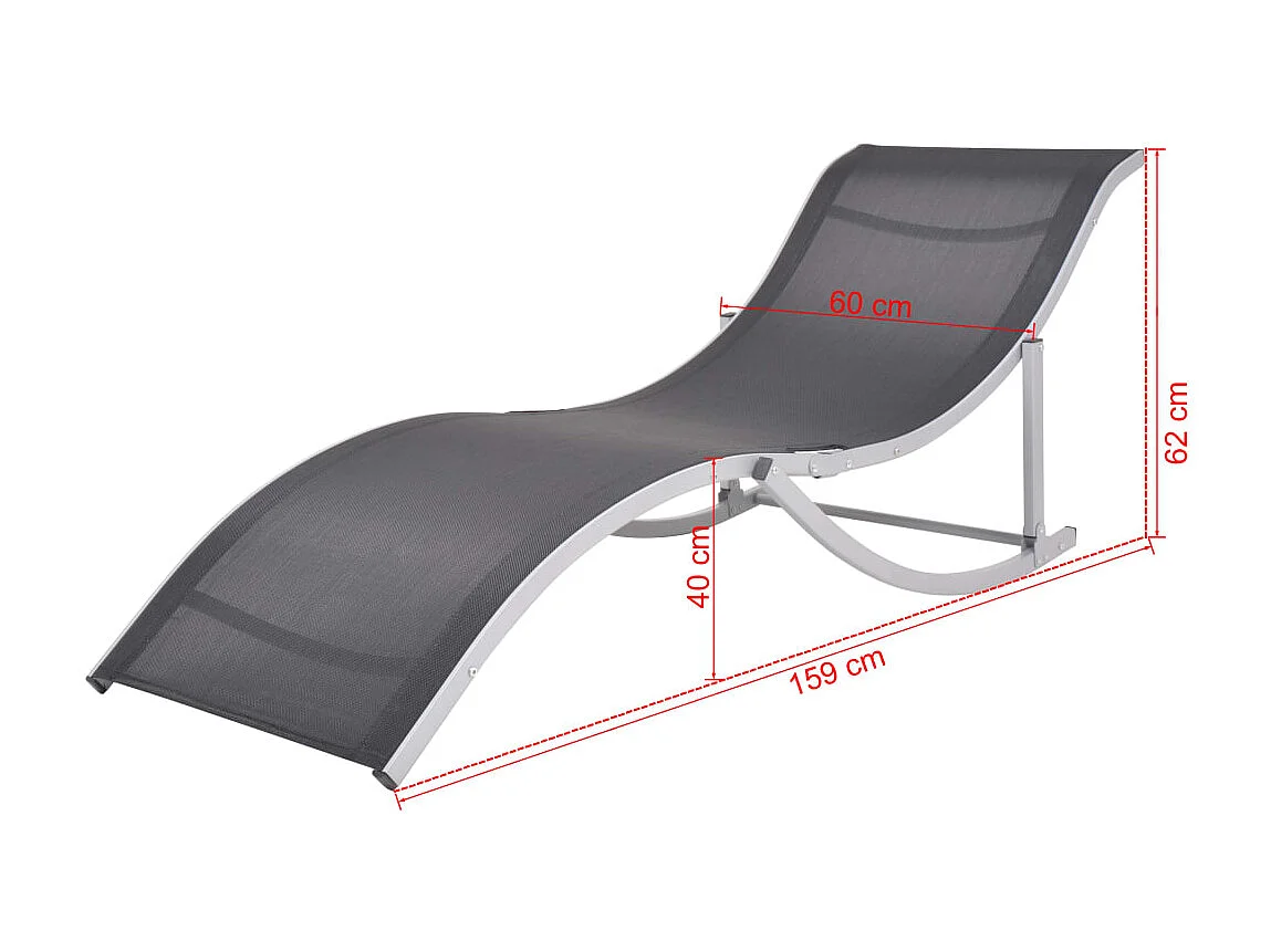Tumbonas plegables 2 piezas Aluminio y Textileno